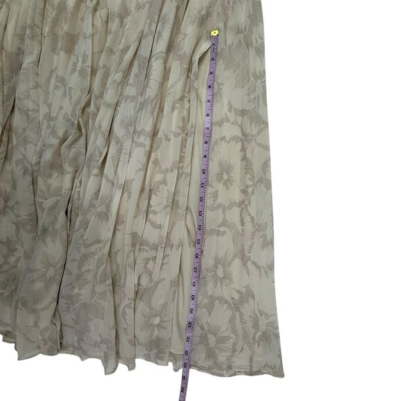 Banana Republic Sketched Flora Maxi Skirt Size 6 Side Split Accordion Pleated - Picture 14 of 14